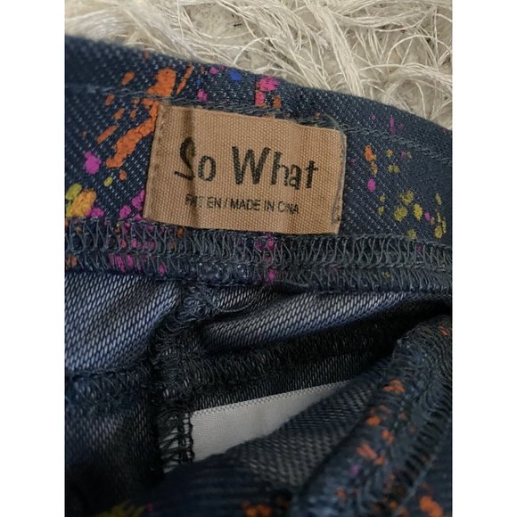 So What Brand Girls Denim Paint Splatter Print Leggings Pants Size 9 Mon… - Picture 9 of 12